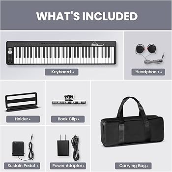 kimiちゃん,s 折りたたみ キーボード cossain BX11-61 COSSAIN 61-Key Folding Digital Piano with Bluetooth & Lighting